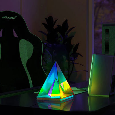 RGB Triangle Cube Table Lamp Acrylic Creative LED Night Light With remote control Bedroom Personality Home Decoration Table Lamp
