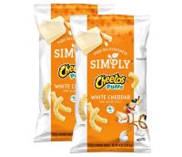 Simply Cheetos Puffs White Cheddar (USA Imported) ซิมพลาย ชีโตส พัฟส์ ข้าวโพดอบกรอบรสเชสดาร์ชีส 226.8g (2ถุง)