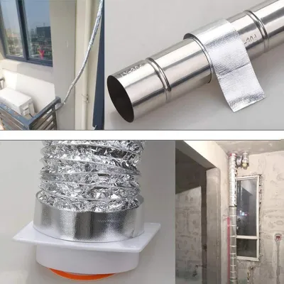 Self-adhesive Glass Fiber Aluminum Foil Tape High Temperature-resistant Waterproof Radiation Protection Duct Sealing Tape 0.15MM