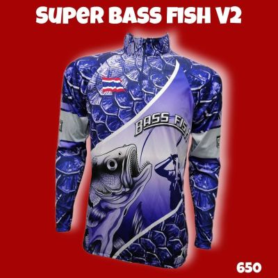 เสื้อตกปลา แฟชั่น กีฬากลางแจ้ง JK THAILAND ลาย SUPPER BASS V2 ป้องกันUV 80-90% สีไม่ตก แห้งเร็ว ใส่ได้ ชาย และ หญิง