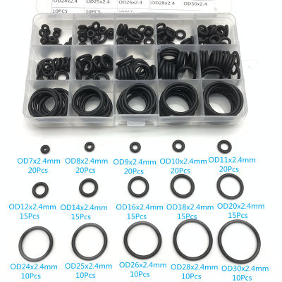 【2023】225pcs Rubber O Ring CS 1.92.43.1mm Assortment Black O-Ring Seals Set Nitrile Washers High Quality For Car Gasket 15 Sizes