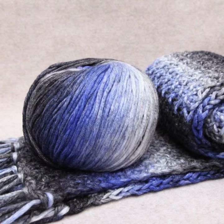 Segmented dye gradient scarf wool ball handmade diy weaving artifact ...