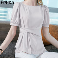 (จัดส่งฟรี)Fancystyle VONDA เสื้อสำนักงานผู้หญิง,คอกลมทางการคอกลมลำลองแนวธุรกิจ