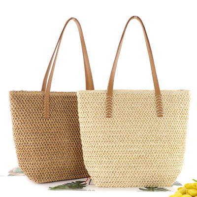 Bags for Women Summer Hand-woven Solid Color Handbag Sea Beach Large Capacity Top-handle Bag Luxury Brand Designer Handbags