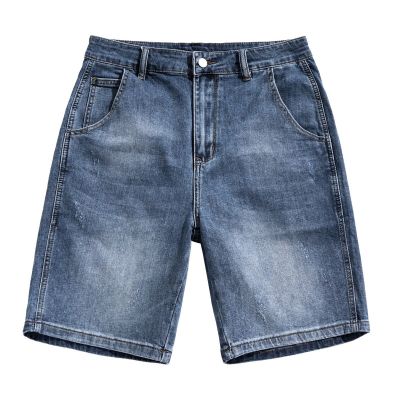 【Ready】🌈 Summer Thin Denim Shorts Mens Loose Straight Stretch Washed Cold Feel Youth Five-point Pants Outer Wear