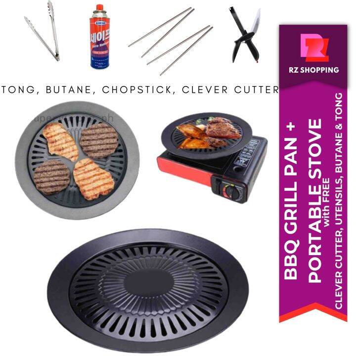 SMOKELESS BBQ PAN & SINGLE STOVE PARTY SET, Griller, Grill Pan For Gas
