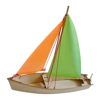 Sailboat Model Wooden Sailing Boat Home Decoration Beach Nautical