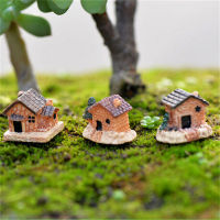 3Pc Mini Small House Cottages DIY ของเล่นงานฝีมือรูป Moss Terrarium Fairy Garden Ornament Landscape Decor บ้านตุ๊กตาสีสุ่ม-Zaoruie