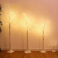 LED Tree Lights Copper Wire Lights Glowing Ambient Modeling Lamp Christmas Birch Whitr Tree Home Room Decoration Lantern Remote