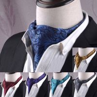 Men 39;s Vintage Paisley Wedding Formal Cravat Ascot Scrunch Self British style Gentleman Polyester Silk Casual Dot Plaid Scarf Tie