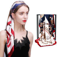 Printed Silk Scarves Women Luxury nd Shawls 90cm Bandana Female Foulard Silk Satin Scarf Square Head Hijab Scarfs For Ladies2023