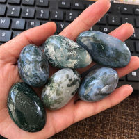 Wholesale gemstone polished tumbled aquatic green moss agate crystal gravel for healing