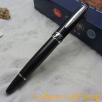 Duke D609 Black and Sliver Fountain Pen Pen-top diamonds metal ink pen Pen top crystal