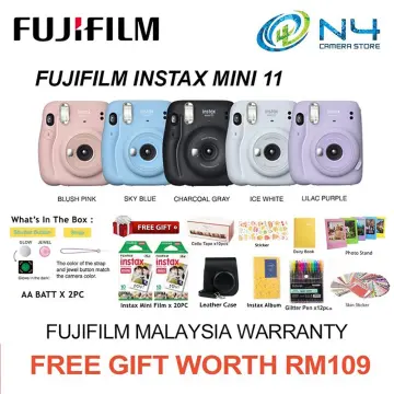  Fujifilm Instax Mini 9 Instant Camera – 10 Pack Accessory  Camera Bundle – 20 Instax Film – Camera Case – Instax leather Album - 4 AA  Rechargeable Batteries & Charger - And Much More (1 Year Warranty) :  Electronics