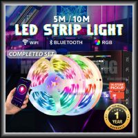 {ItalyNest shop}โคมไฟแถบไฟ LED กันน้ำ,5ม. 10ม. 2835/5050ไฟ RGB เทปเปลี่ยนสีบลูทูธ IR บลูทูธควบคุมการเล่นเกมปลั๊ก Jalur