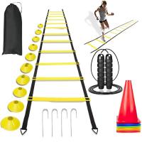 Agility Ladder Speed Training Equipment 10 Disc Cones 20ft Agility Ladder Training Equipment Set For Football Soccer Resistance Training Equipment