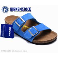 Birkenstocks Arizona Mens/Female Classic Cork Anti-fur Sky Blue Slippers Beach Casual Shoes 34-46