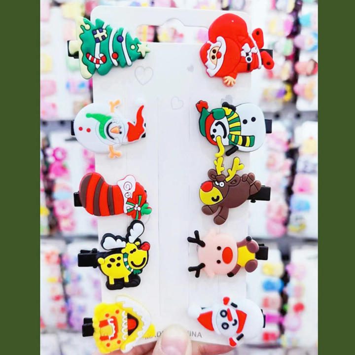 ins-hairpin-soft-rubber-hair-clip-cartoon-hairpin-snowman-hair-accessories-christmas-hairpin-broken-bangs-hairpin