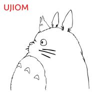 UJIOM 13ซม. X 12.7ซม. Tonari No Totoro สติ๊กเกอร์สติ๊กเกอร์ติดผนังห้องอาบน้ำห้องนั่งเล่นครีมกันแดดตกแต่งบ้านศิลปะจิตรกรรมฝาผนังกราฟิก