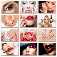 Salon Beauty แต่งหน้า Eyelash SPA Manicure Pedicure โปสเตอร์และพิมพ์ภาพวาดผ้าใบสำหรับแฟชั่น Beauty Salon Decor ภาพผนัง New