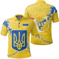 2023 New Fashion  Ukraine Christmas Coat Of Arms Polo Shirt 3D Printed Shirts Harajuku Sleeveless Tees Fitness Unisex Tops，Size: XS-6XL Contact seller for personalized customization of name and logo