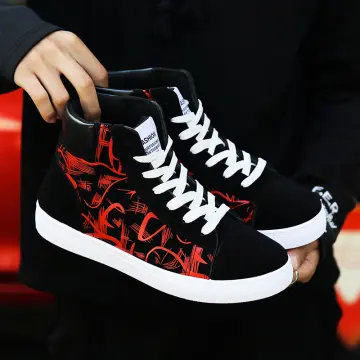 Red high top sneakers on sale mens