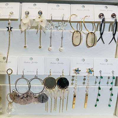 12 PairsLot Women Fashion Jewelry Wholesale Pearls And Zircon Stones Tassels Pendant Hook Drop Earrings