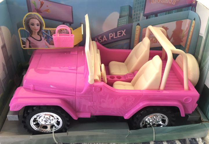 ตุ๊กตาบาร์บี้-รุ่นรถจี๊บสีชมพู-พร้อมเคน