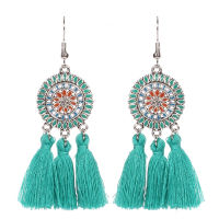 New Sun Flower Tassels Earrings Retro National Wind Earring Green