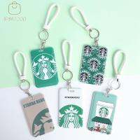 JPM7200พกพาสะดวกน่ารักบัตรโพลีเอสเตอร์ Starbucks ฝาครอบเครดิตไอดีการ์ดที่ต้องพร้อมสายคล้องบัตรบัตรกาแฟของพนักงานที่คลุมเก็บรักษาของกล่องใส่บัตรผู้ถือบัตรการ์ตูนควบคุมการเข้าถึงบัตร