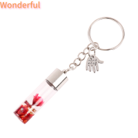 ?【Lowest price】Wonderful ขวดที่ห้อยกุญแจรถรูปกระเป๋าเป้สะพายหลังพวงกุญแจดอกไม้นิรันดร์