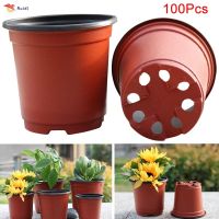 100pcs Plastic Nursery Pot Double Color Plant Seedling Holder Raising Nutrition Block Pots