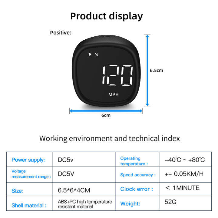 gps-hud-head-up-display-digital-speedometer-สัญญาณเตือนความเร็วเกินเข็มทิศนาฬิกาความเมื่อยล้าเตือนการขับขี่สากลสำหรับรถยนต์ทุกคัน