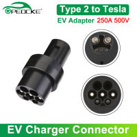 Peocke EV ชาร์จอะแดปเตอร์ประเภท2เพื่อเทสลาเสียบอะแดปเตอร์250A 500โวลต์รถยนต์ไฟฟ้าชาร์จไฟในรถชาร์จเชื่อมต่อสำหรับเทสลา