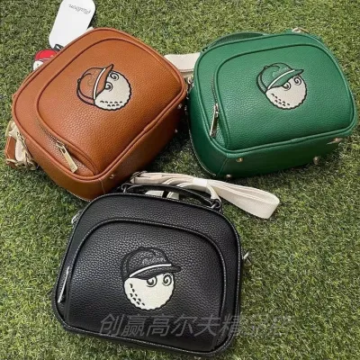 MALBON South Korea MALBON ถุงกระเป๋าถือสตรีแมสเซนเจอร์กอล์ฟกระเป๋าถือกระเป๋าใส่ลูกบอลกระเป๋าสะพายใหล่พียูกระเป๋าเก็บของ