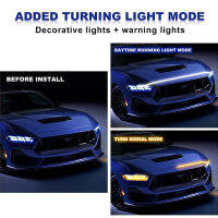 OKEEN 4 In 1รถ Hood Light Strip Dynamic Start Scan ไฟเลี้ยว Cuttable Auto Ambient Daytime Running Light DRL 12V