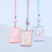 【CW】▼  Cartoon Card Holder Bank Bus ID Sleeve with Lanyard Plastic Silicone Material Credit Cover Students