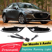 LED DRL ไฟตัดหมอก Day Light สำหรับ Mazda 3 Axela 2019 2020 2021 ไฟวิ่งกลางวันพร้อมสัญญาณเลี้ยวแบบลำดับแบบไดนามิก