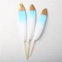 ขายส่ง20ชิ้นล็อต GOLD Goose feathers สำหรับงานฝีมือ10-15ซม.4-6นิ้ว DIY Feather ตกแต่ง ac. อุปกรณ์เสริมงานแต่งงาน Plume