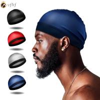 VFBF อีลาสติก หมวก durag ผู้ชาย ระบายอากาศได้ระบายอากาศ สีทึบทึบ หมวกลายคลื่น ฝากระโปรง หลากสี หมวก durag หลากสี สำหรับผู้ชาย