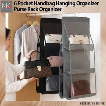 Purse Hanger Organizer For Closet Handbag Storage Holder 6 Storage Capacity  Top