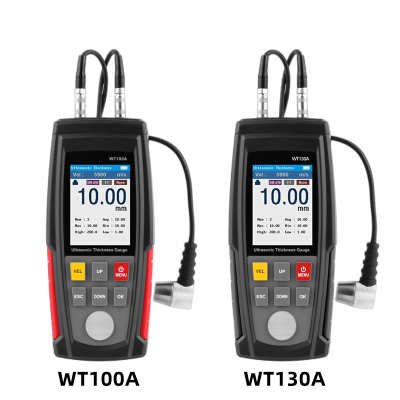 WT130A มาตรวัดความหนาของอัลตราโซนิค/มือถือ WT100A เครื่องวัดความหนาของโลหะมาตรวัดความหนาของการเคลือบผิวที่มีความแม่นยำสูง