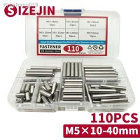 SIZEJIN 110PCS Cylindrical Pin Locating Fixed Pin Shaft Pin Solid Pin M5×10/15/20/25/30/35/40mm 304 Stainless Steel