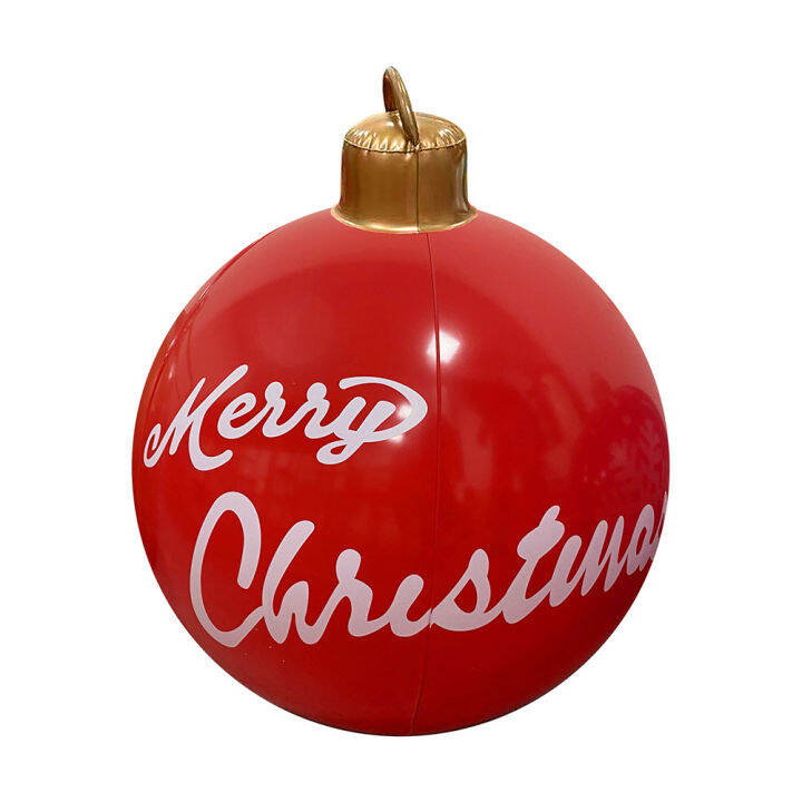 pvc-60cm-inflatable-toy-ball-waterproof-christmas-creative-inflatable-ball-ornaments-durable-with-pump-for-indoor-outdoor-decoration