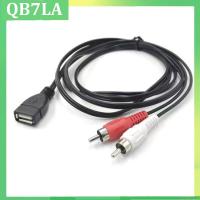 QB7LA Store 1.5M/5 Ft USB 2.0 A Female Socket To 2 RCA Male Plug connector Audio Video Extension Cable Adapter