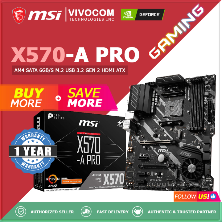 SALE!! MSI X570A PRO Motherboard AMD AM4 SATA 6Gb/s M.2 USB 3.2 Gen 2