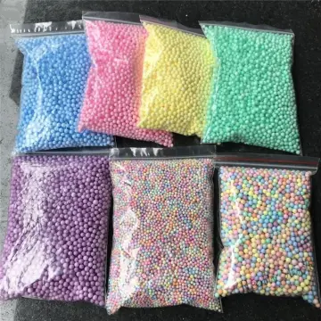 Free Shipping 1 Bag DIY Snow Mud Particles Accessories Slime Balls Small  Tiny Foam Beads for Floam Filler for DIY Supplies 2-4mm 