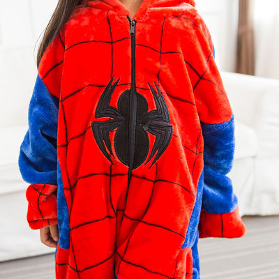 Photography Kid Boys Girls Party Clothes Pijama Flannel Pajamas Child Pyjamas Hooded Sleepwear Cartoon Animal Spider Man Cosplay