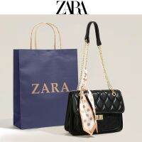 Zara∮ กระเป๋าผู้หญิงในช่วงฤดูร้อนปี2022ใหม่ซอกออกแบบโซ่หลิงกริดกระเป๋าที่มีคุณภาพสูงความจุขนาดใหญ่หนึ่งกระเป๋าสะพาย HOT ●8/27✎﹍