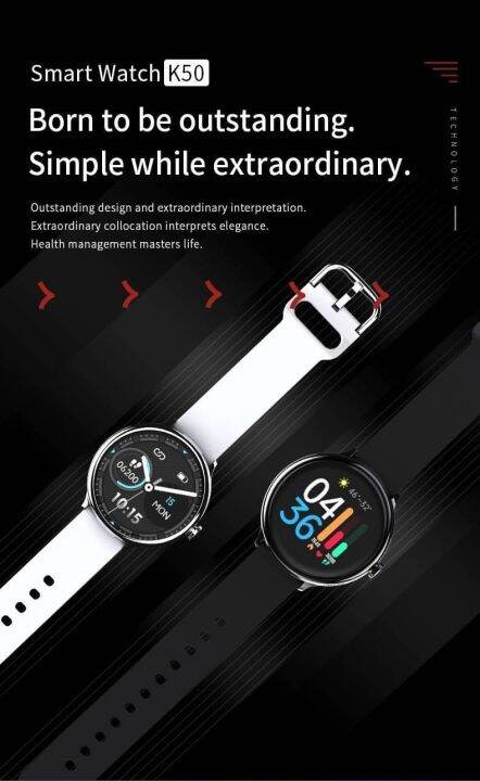 watchhiend-smartwatch-รุ่นk50-มีหลายฟังก์ชั่น-ใช้งานง่าย-ทั้ง-รับสาย-ตั้งปลุกได้-มีหลายสี-และกล่องตามรูปฟรี-จัดส่งจากไทย